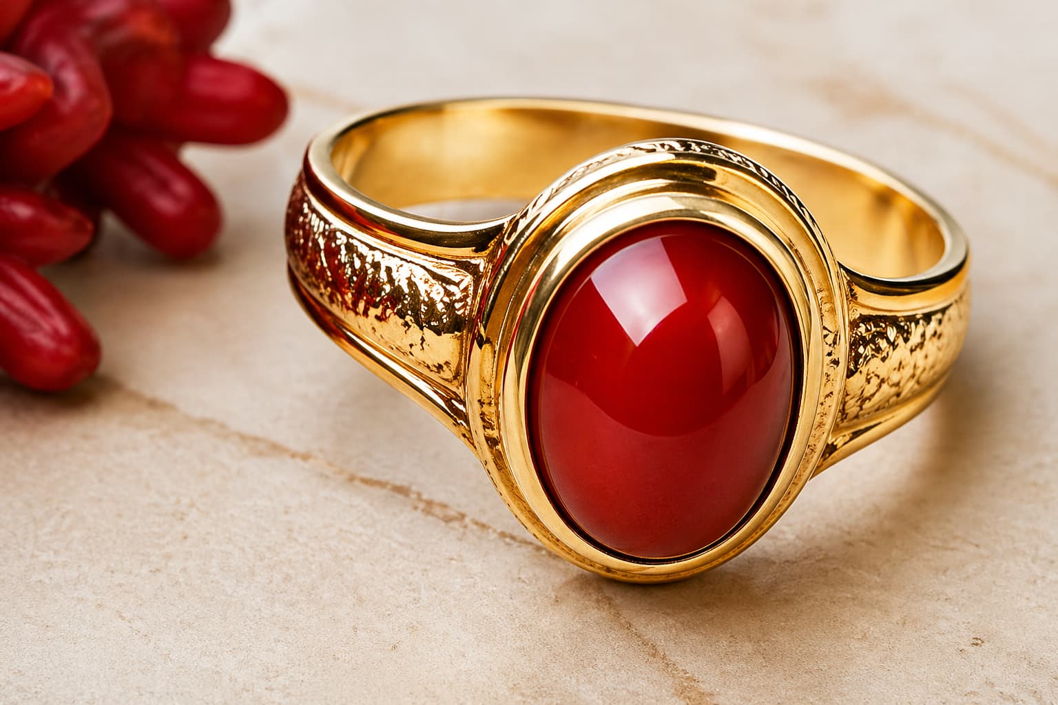 Red Coral Ring